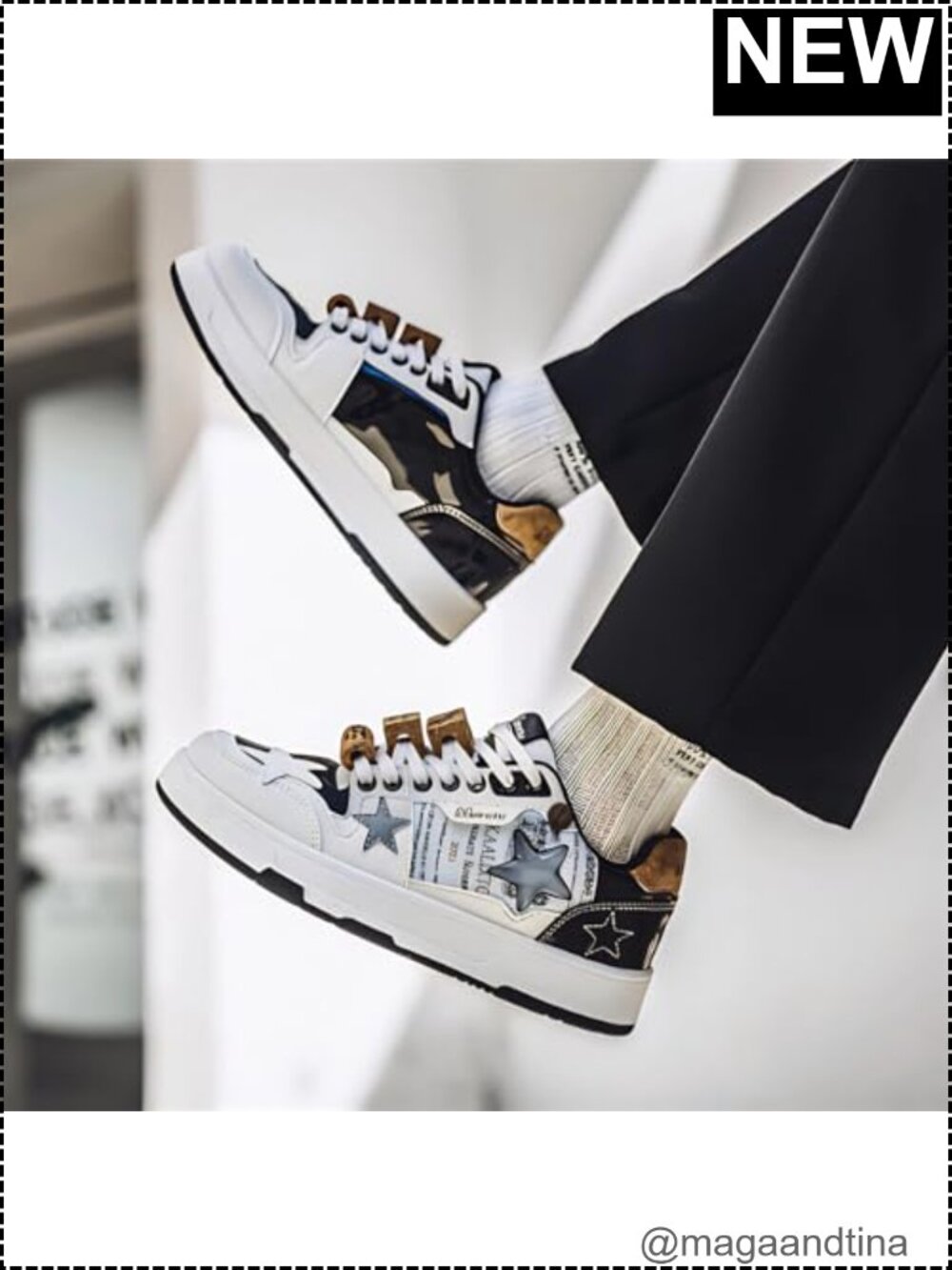 Unisex Retro Platform Chunky Sneakers Cork Faux Leather Lace-Up Fashion Sneakers - Picture 2 of 5
